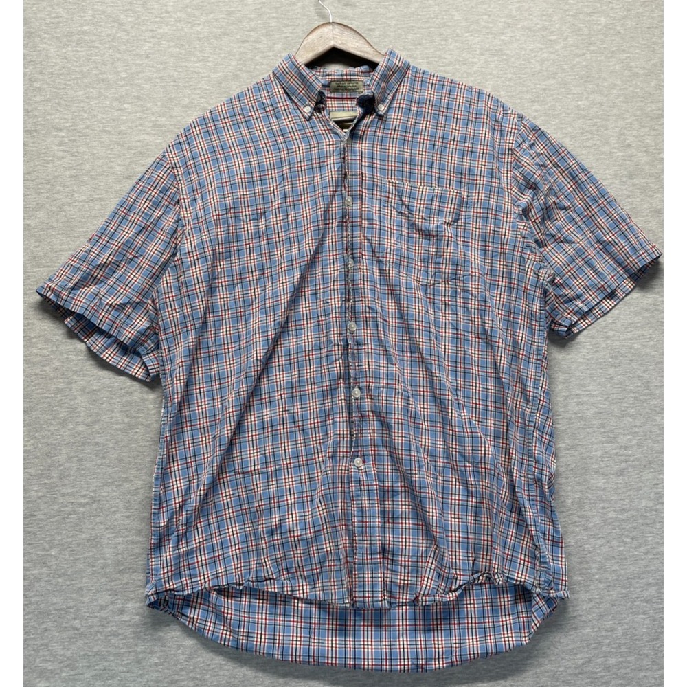 Cutter & Buck Shirt Mens Large Multicolor Plaid Cotton Collared Button Down